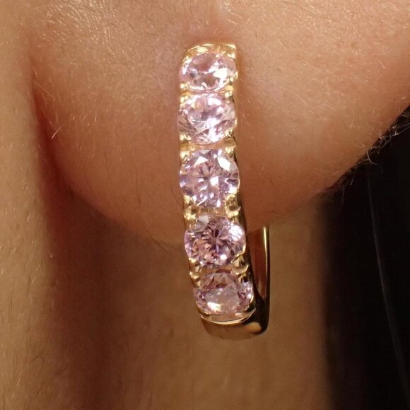 14k Gold Plated Chunky Huggies Earring for Women with Sterling Silver Post,Trend - Picture 3 of 7